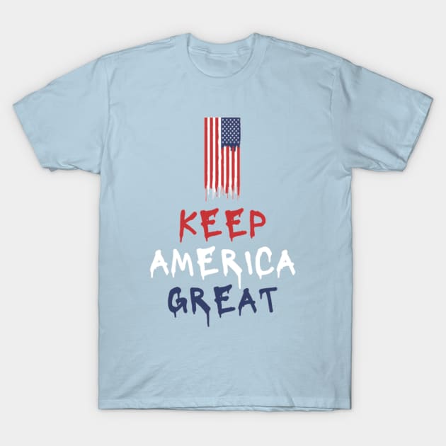 Keep America Great Trump 2020 USA Flag T-Shirt by 9 Turtles Project